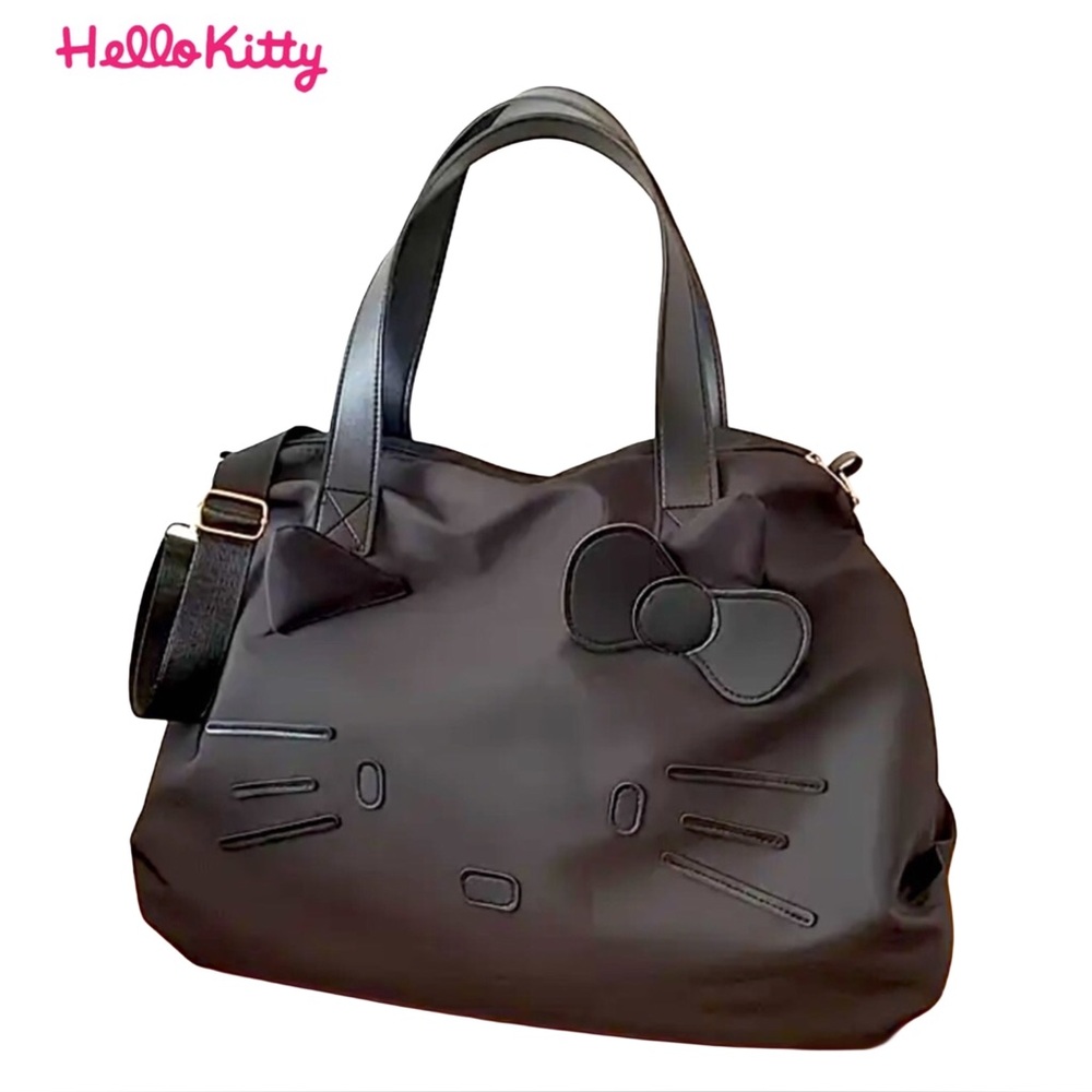 Large Black Hello Kitty Crossbody Tote Bag - HK